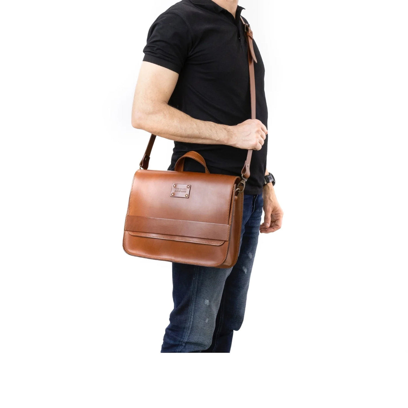 Leather Messenger in Cuoio Brown Mod 160