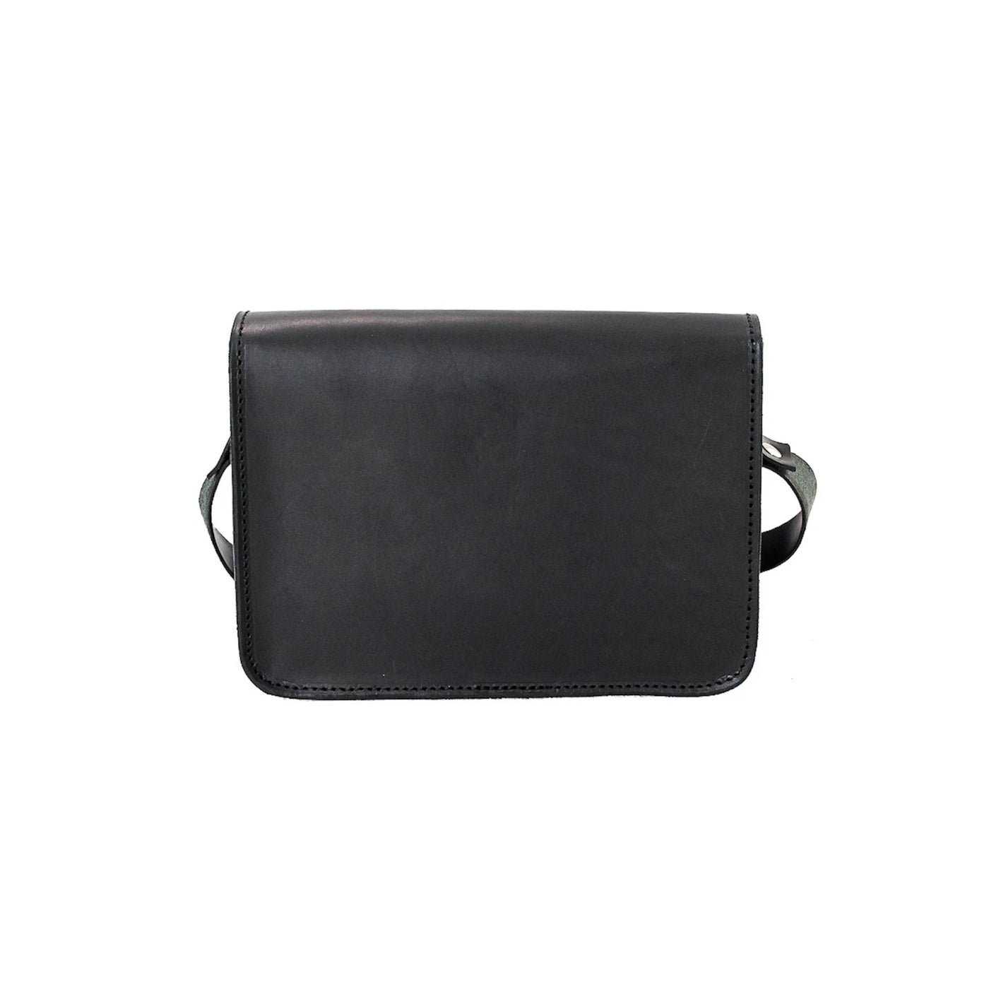 Leather Crossbody Bag in Cuoio Black Mod 163