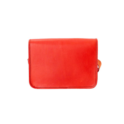 Leather Crossbody Bag in Cuoio Red Mod 163