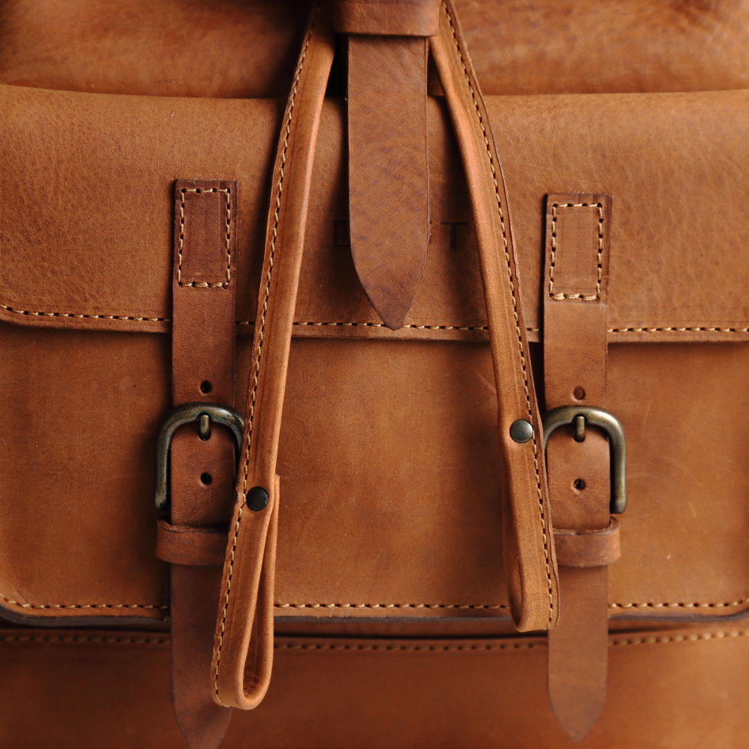 Leather Backpack in Heritage Brown Mod 103