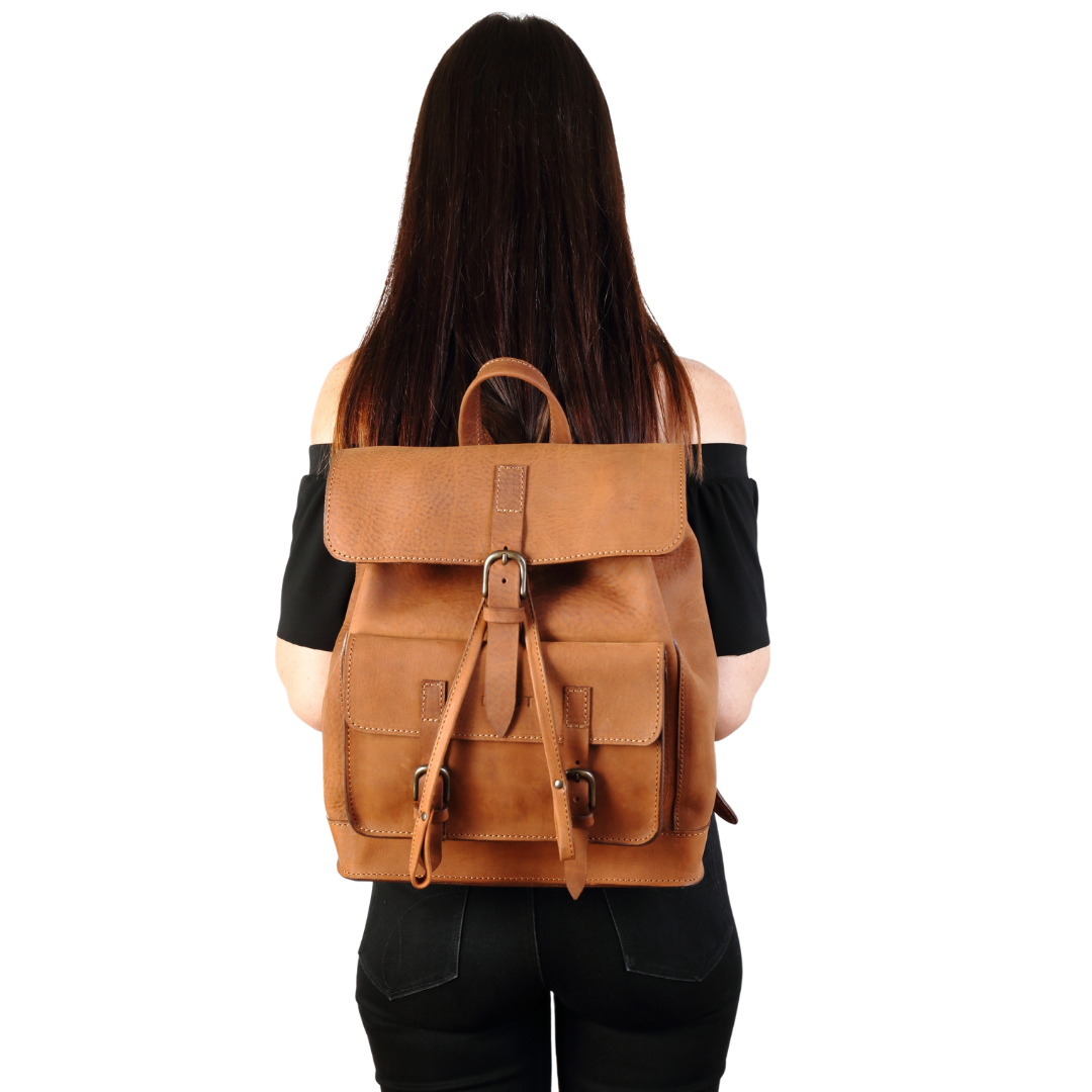 Leather Backpack in Heritage Brown Mod 103