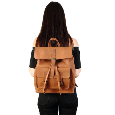 Leather Backpack in Heritage Brown Mod 103