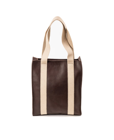 Leather Tote Coffee Manhattan Collection