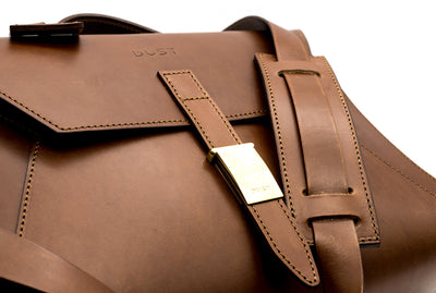 Leather Briefcase in Cuoio Brown Mod 206