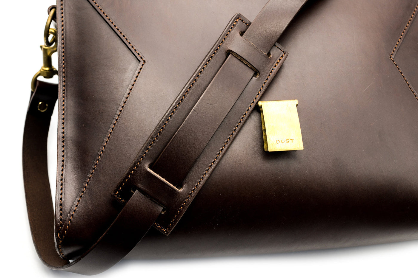 Leather Briefcase in Cuoio Dark Brown Mod 206