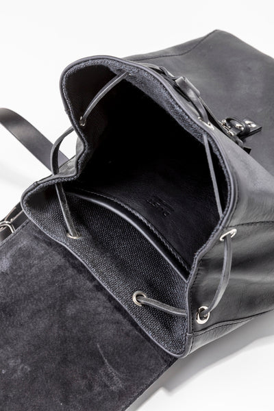 Leather Backpack in Arizona Black Mod 261