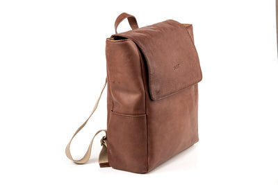 Leather Backpack Tobacco Boston Collection