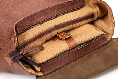 Leather Backpack Tobacco Boston Collection