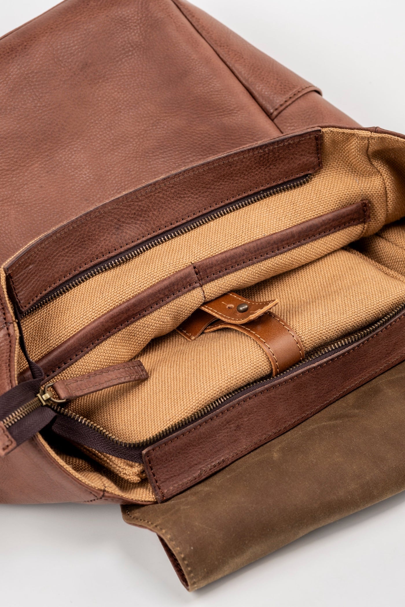 Leather Backpack Tobacco Boston Collection