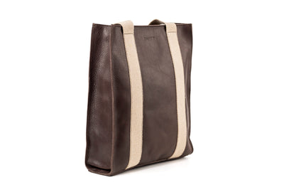 Leather Tote Coffee Manhattan Collection