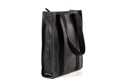 Leather Tote Black Manhattan Collection