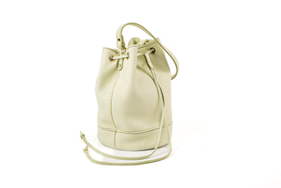 Sac seau vert pistache Chelsea - Cuir végétal