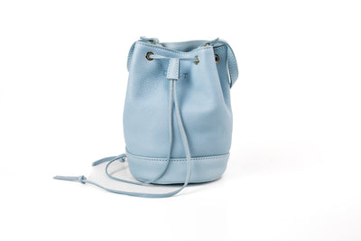 Sac seau bleu claire Chelsea - Cuir végétal