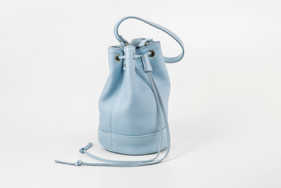 Sac seau bleu claire Chelsea - Cuir végétal