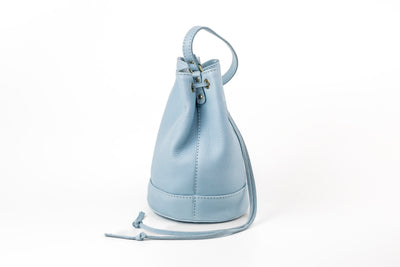 Sac seau bleu claire Chelsea - Cuir végétal