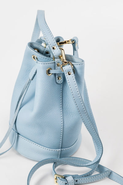 Sac seau bleu claire Chelsea - Cuir végétal