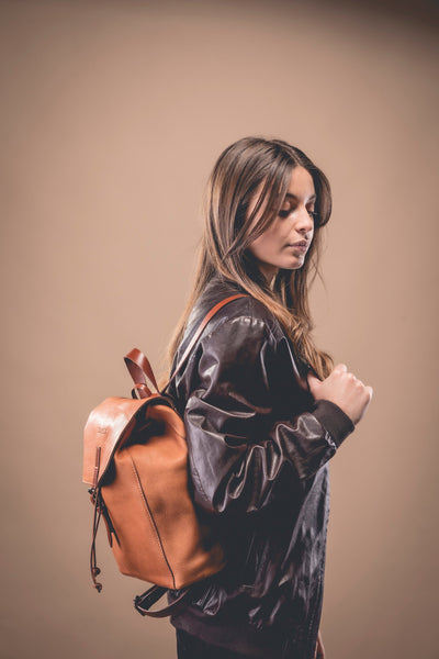 Leather Backpack in Arizona Brown