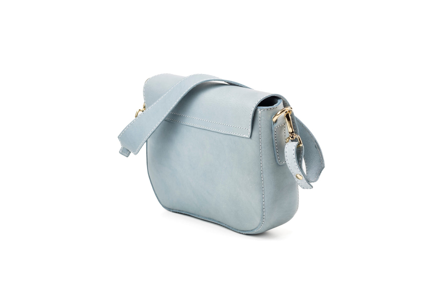 Sac bandoulière bleu clair Broadway- Cuir végétal