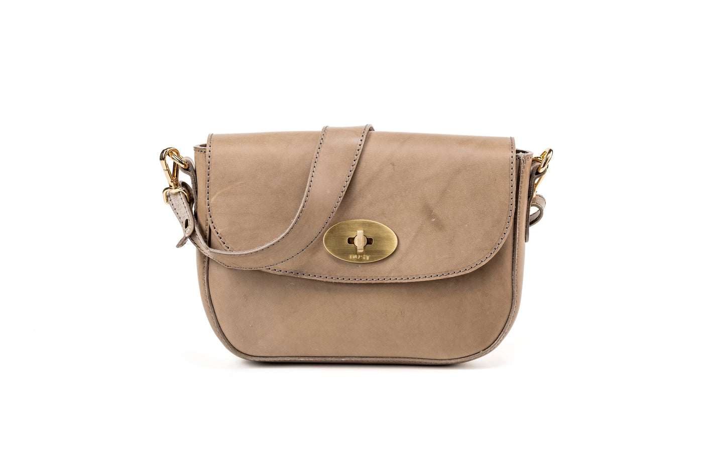 Sac bandoulière taupe Broadway - Cuir végétal