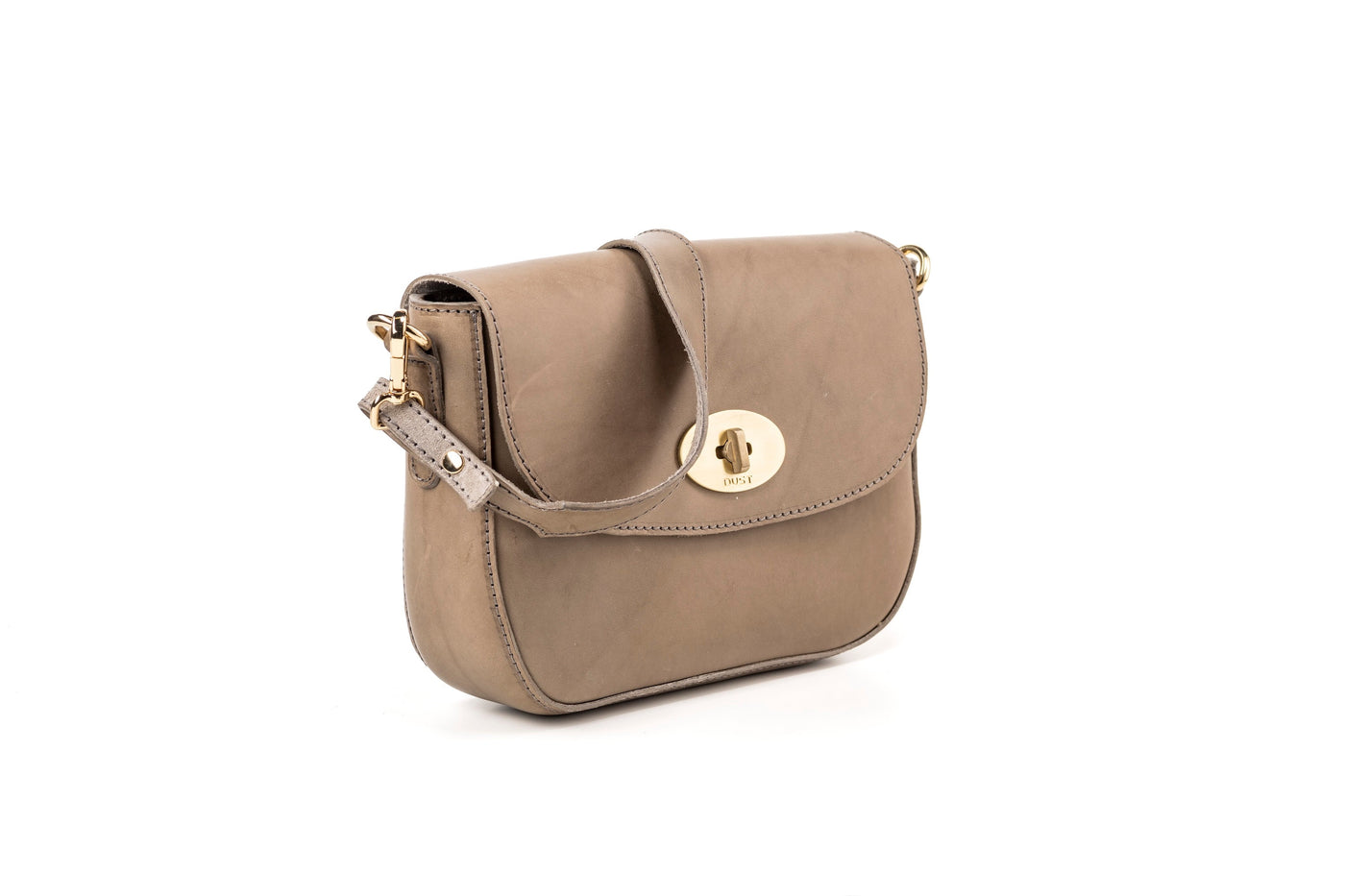 Sac bandoulière taupe Broadway - Cuir végétal