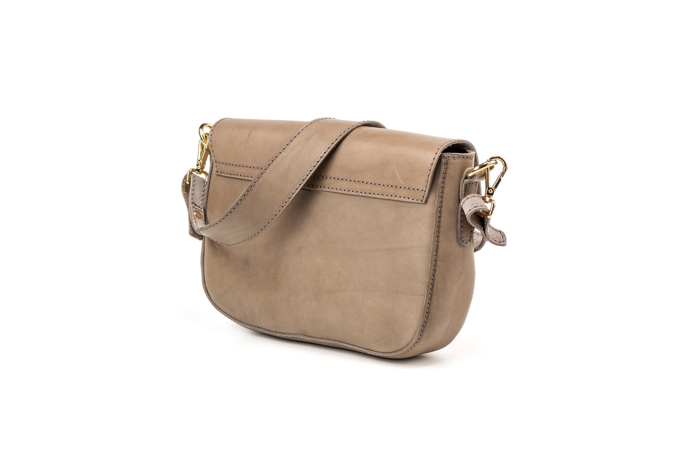 Sac bandoulière taupe Broadway - Cuir végétal