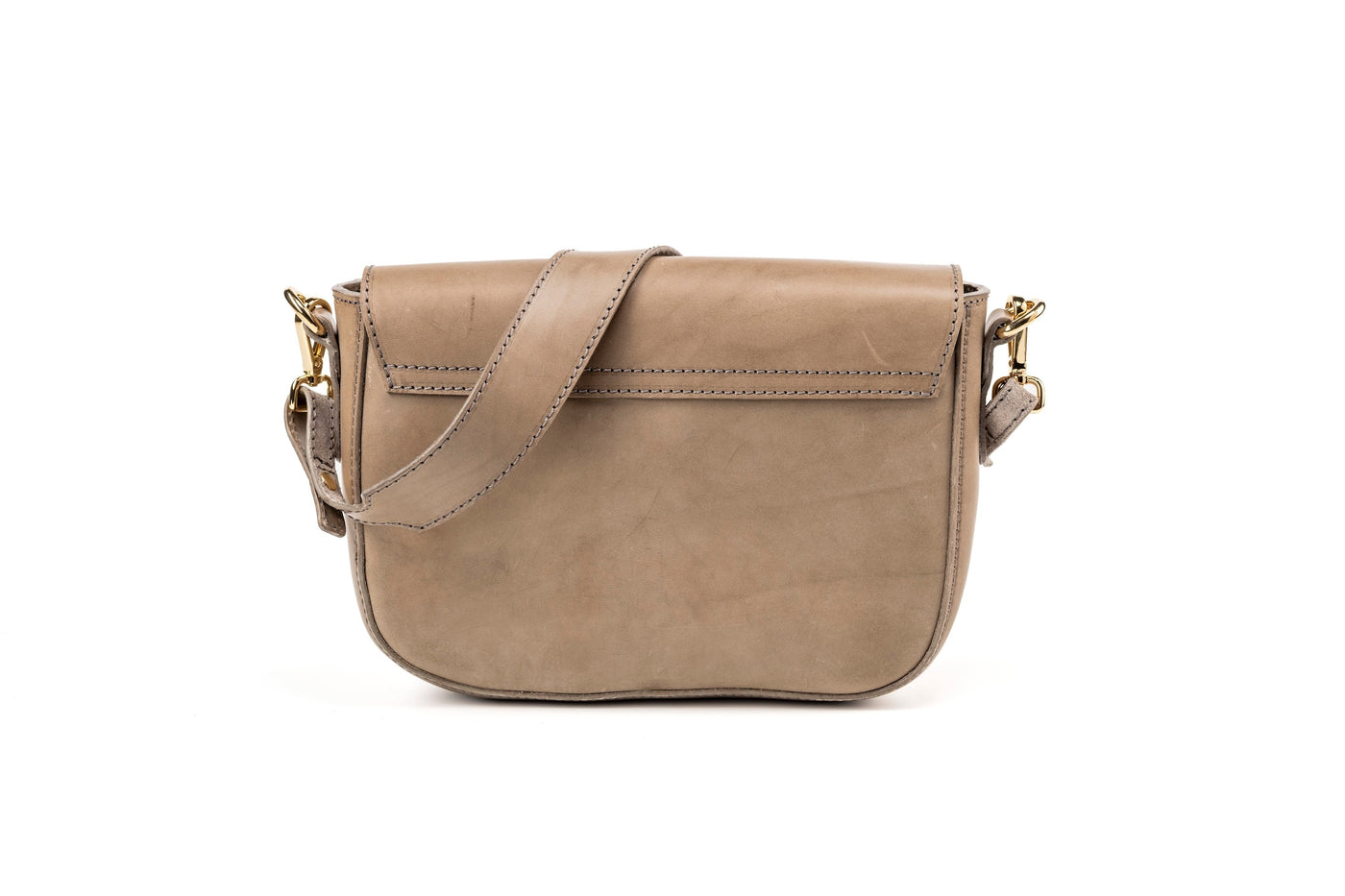 Sac bandoulière taupe Broadway - Cuir végétal