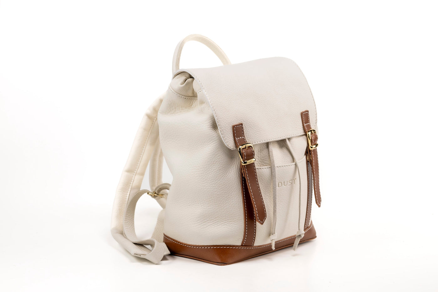 Leather Backpack White Laurel Canyon Collection