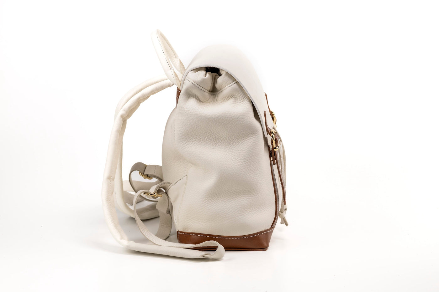 Leather Backpack White Laurel Canyon Collection