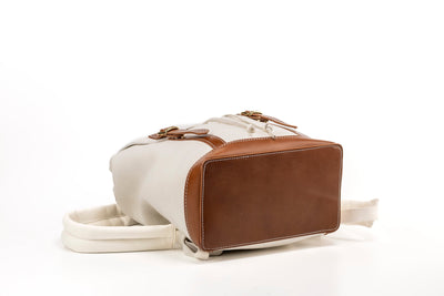 Leather Backpack White Laurel Canyon Collection