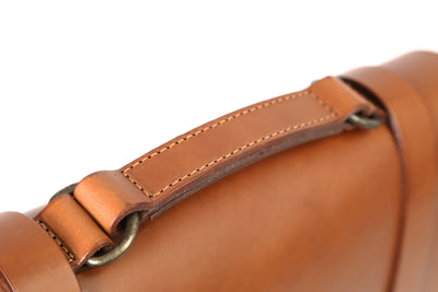 Leather Briefcase in Cuoio Brown Mod 119