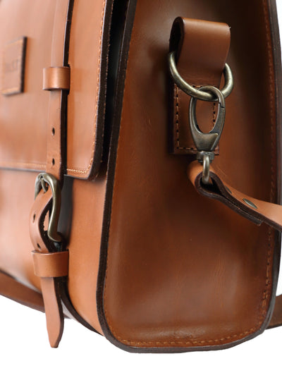 Leather Briefcase in Cuoio Brown Mod 119