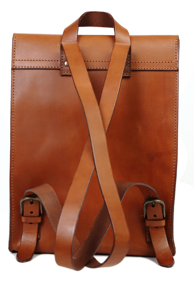 Leather Backpack in Cuoio Brown Mod 120