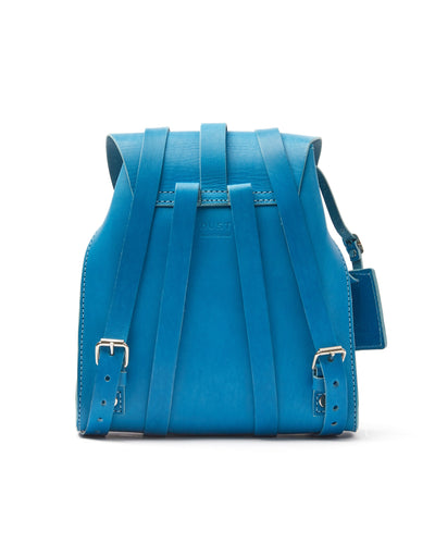 Leather Backpack in Cuoio Light Blue Mod 130