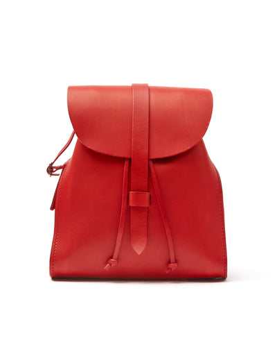 Leather Backpack in Cuoio Red Mod 130