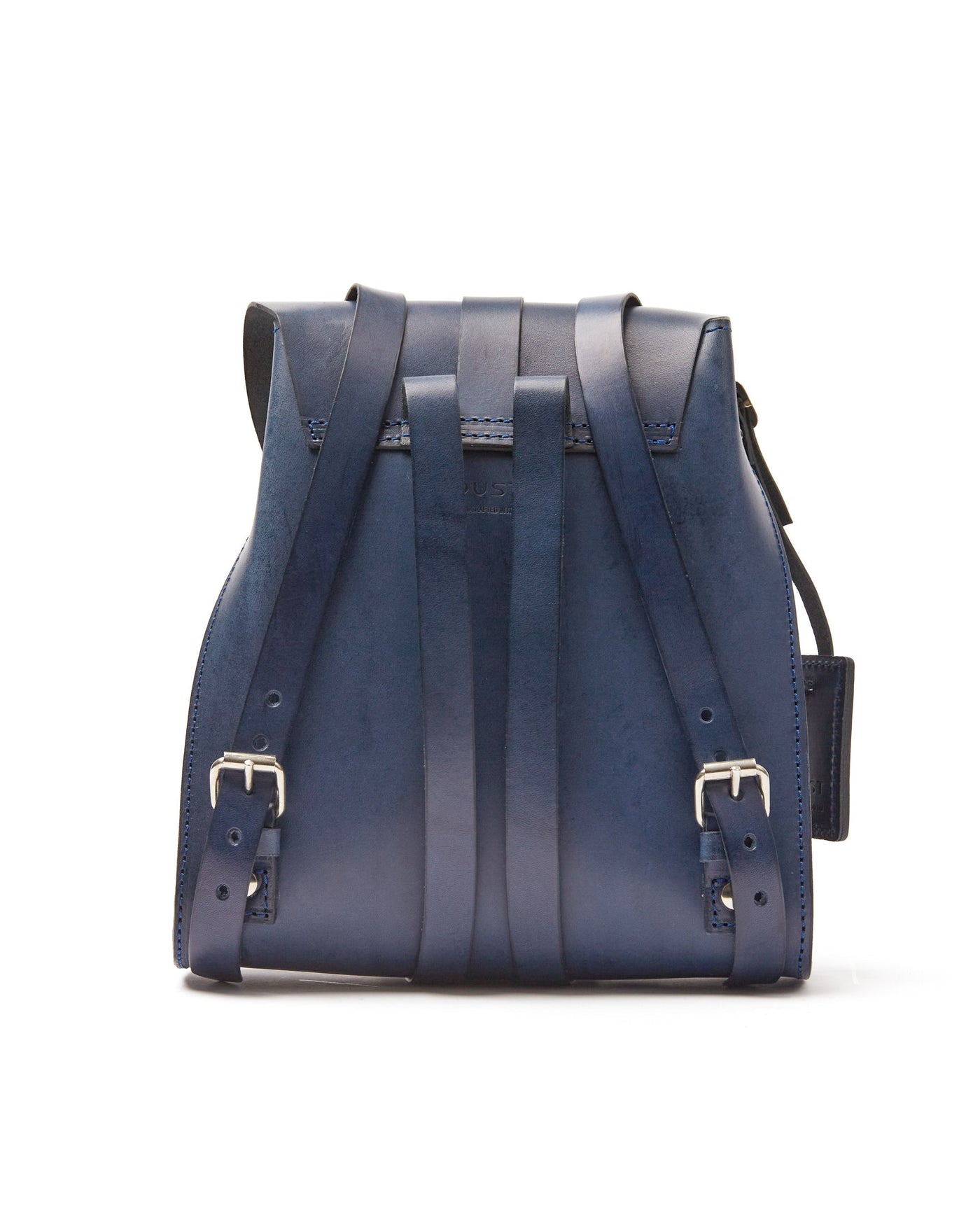 Leather Backpack in Cuoio Blue Mod 130