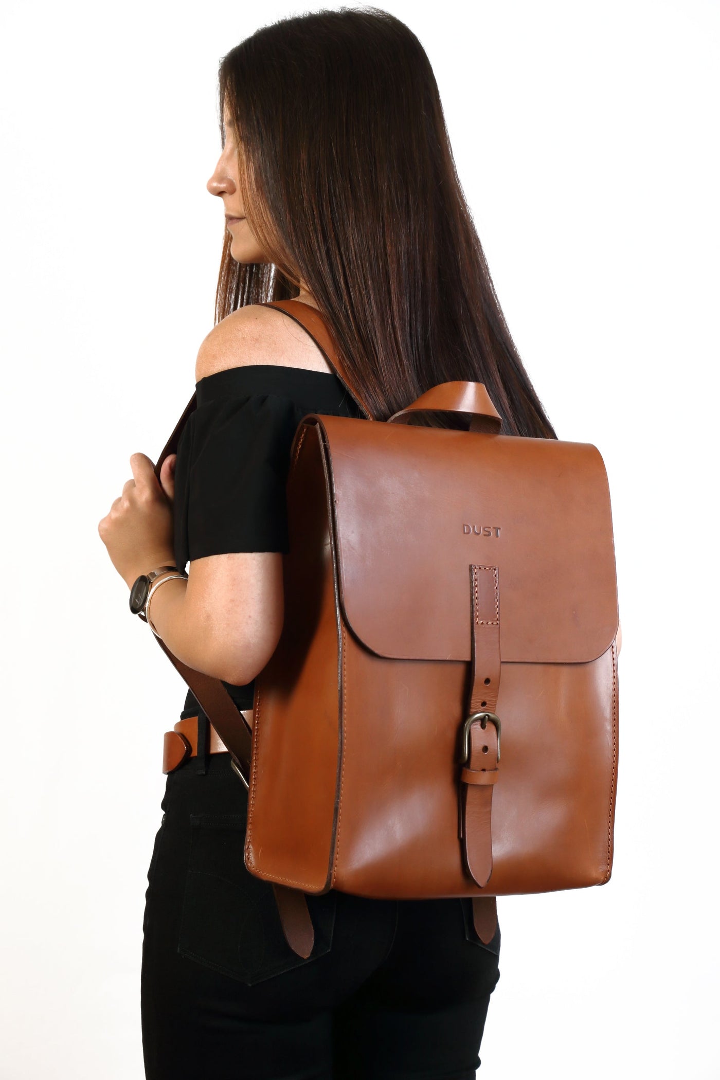 Leather Backpack in Cuoio Brown Mod 120