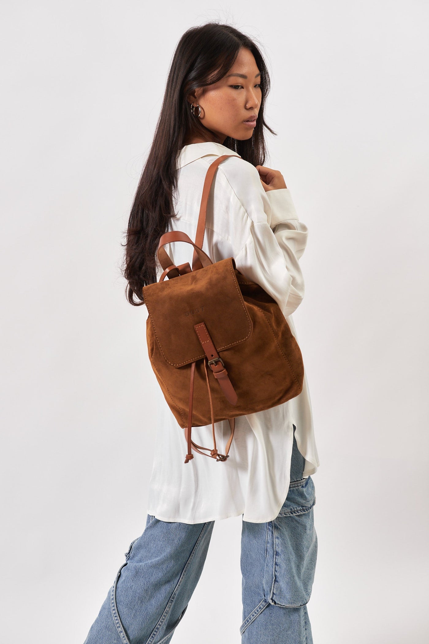 Leather Backpack in Suede Brown Venice Collection