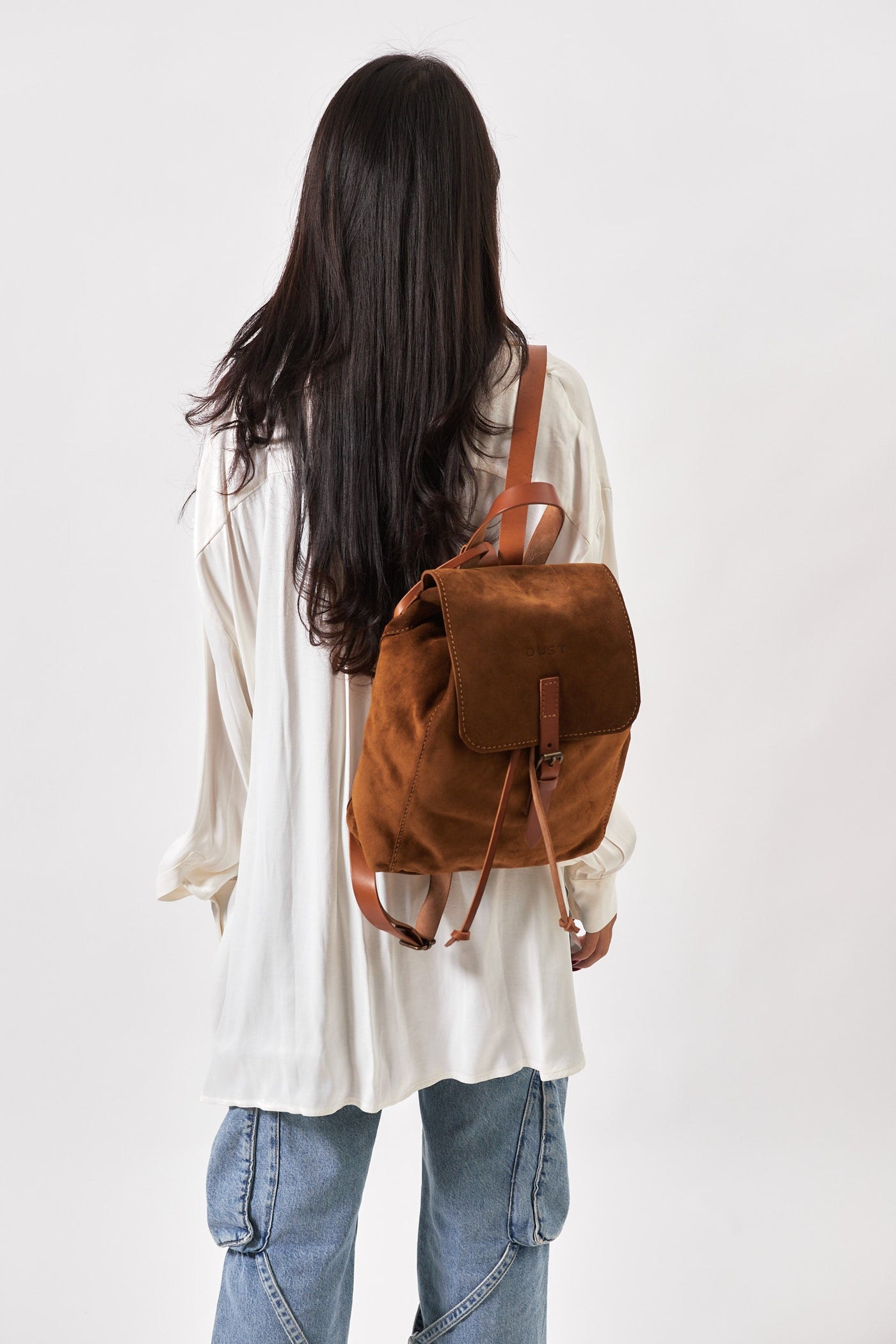 Leather Backpack in Suede Brown Venice Collection