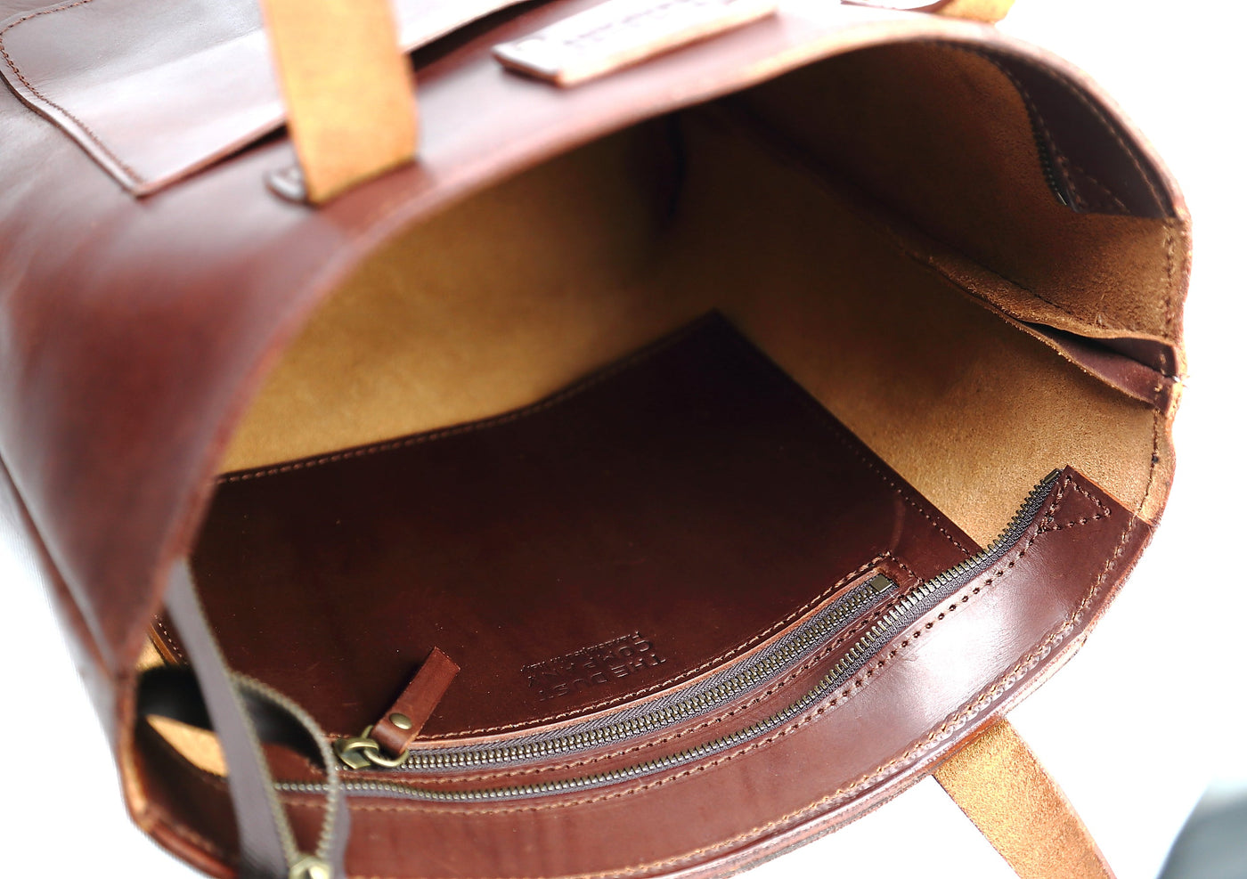 Leather Tote in Cuoio Dark Brown Mod 147