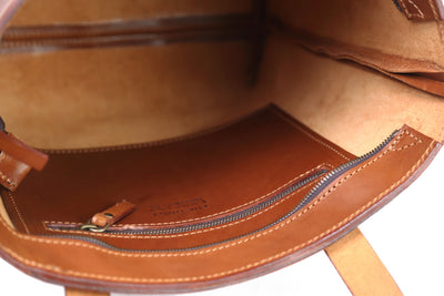 Leather Tote in Cuoio Brown Mod 147