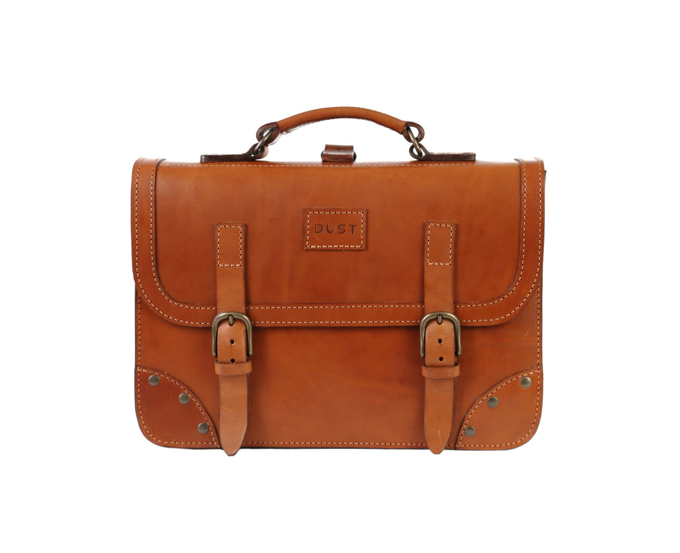 Leather Briefcase in Cuoio Brown