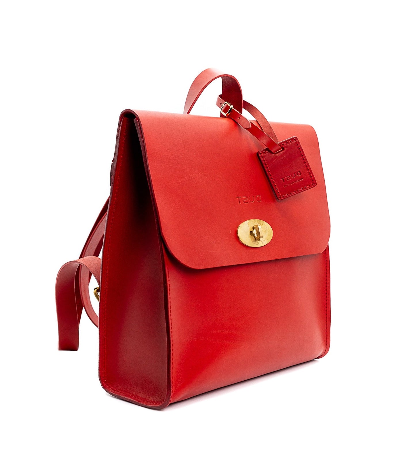 Leather Backpack in Cuoio Red Artist Collection