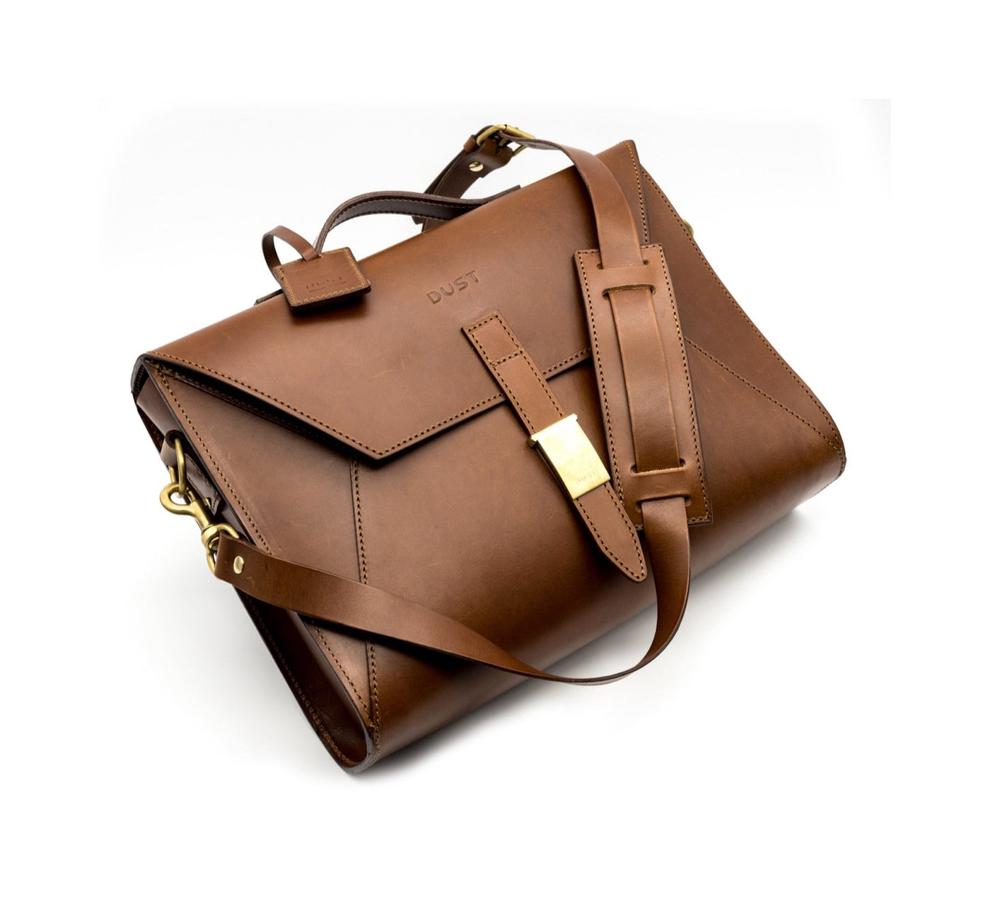 Leather Briefcase in Cuoio Brown Mod 206