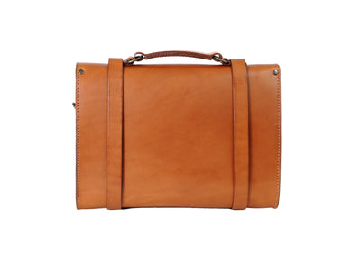 Leather Briefcase in Cuoio Brown Mod 119