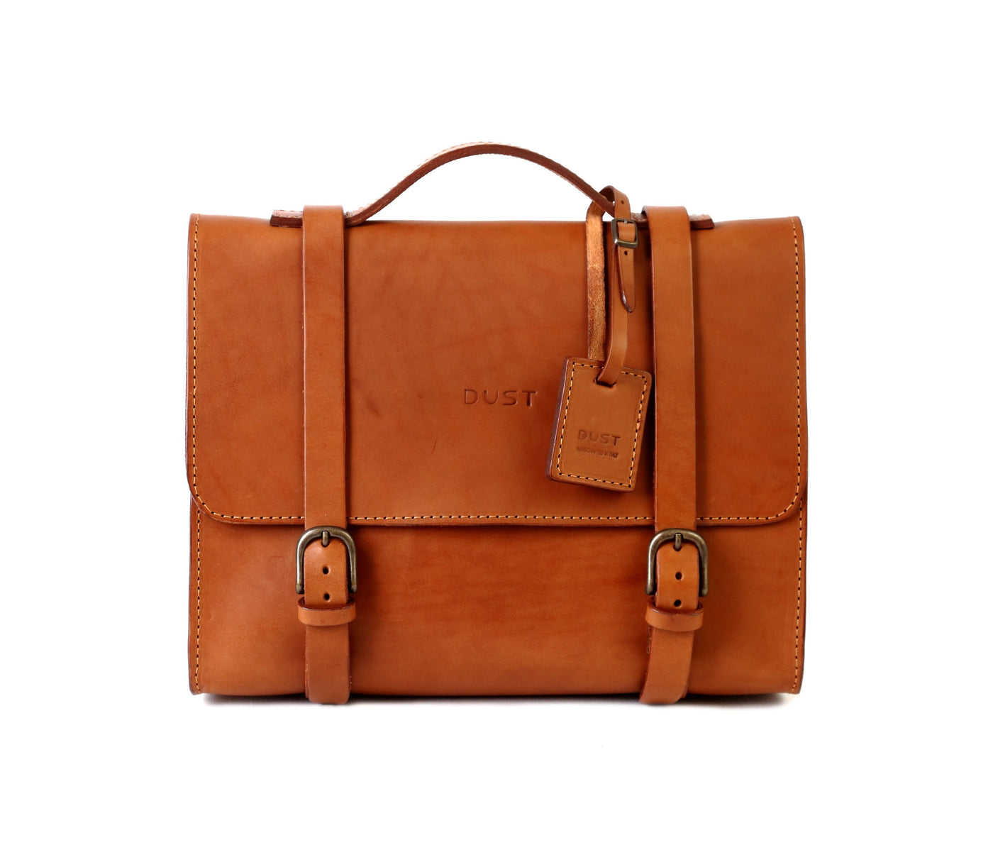 Leather Briefcase in Cuoio Brown Mod 125