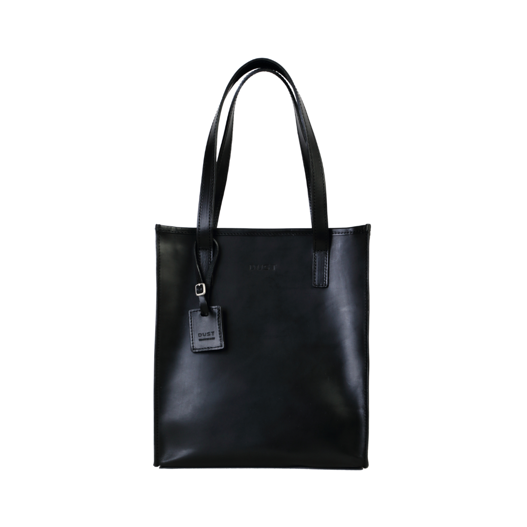 Leather Tote in Cuoio Black Mod 105