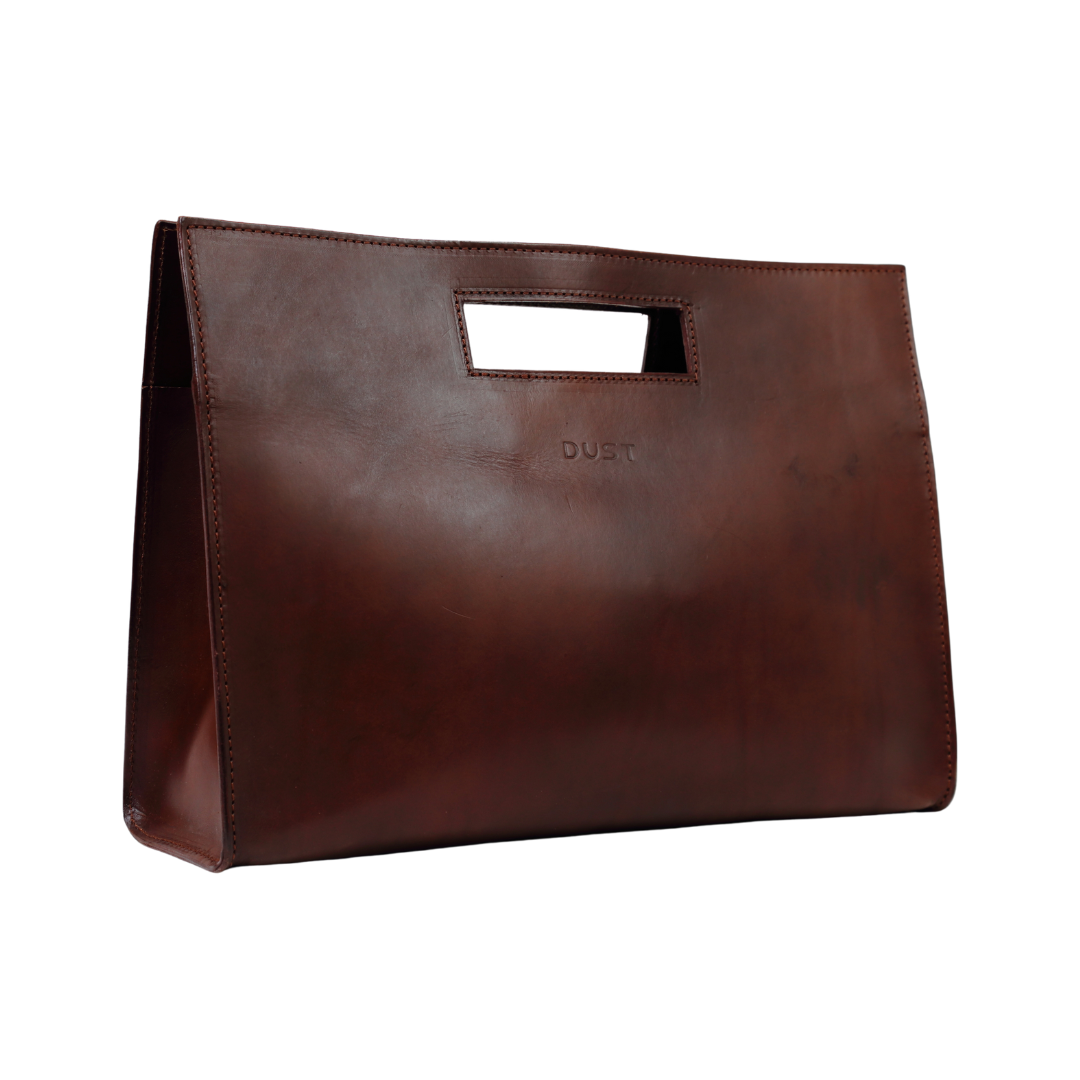 Leather Tote in Cuoio Dark Brown Mod 113