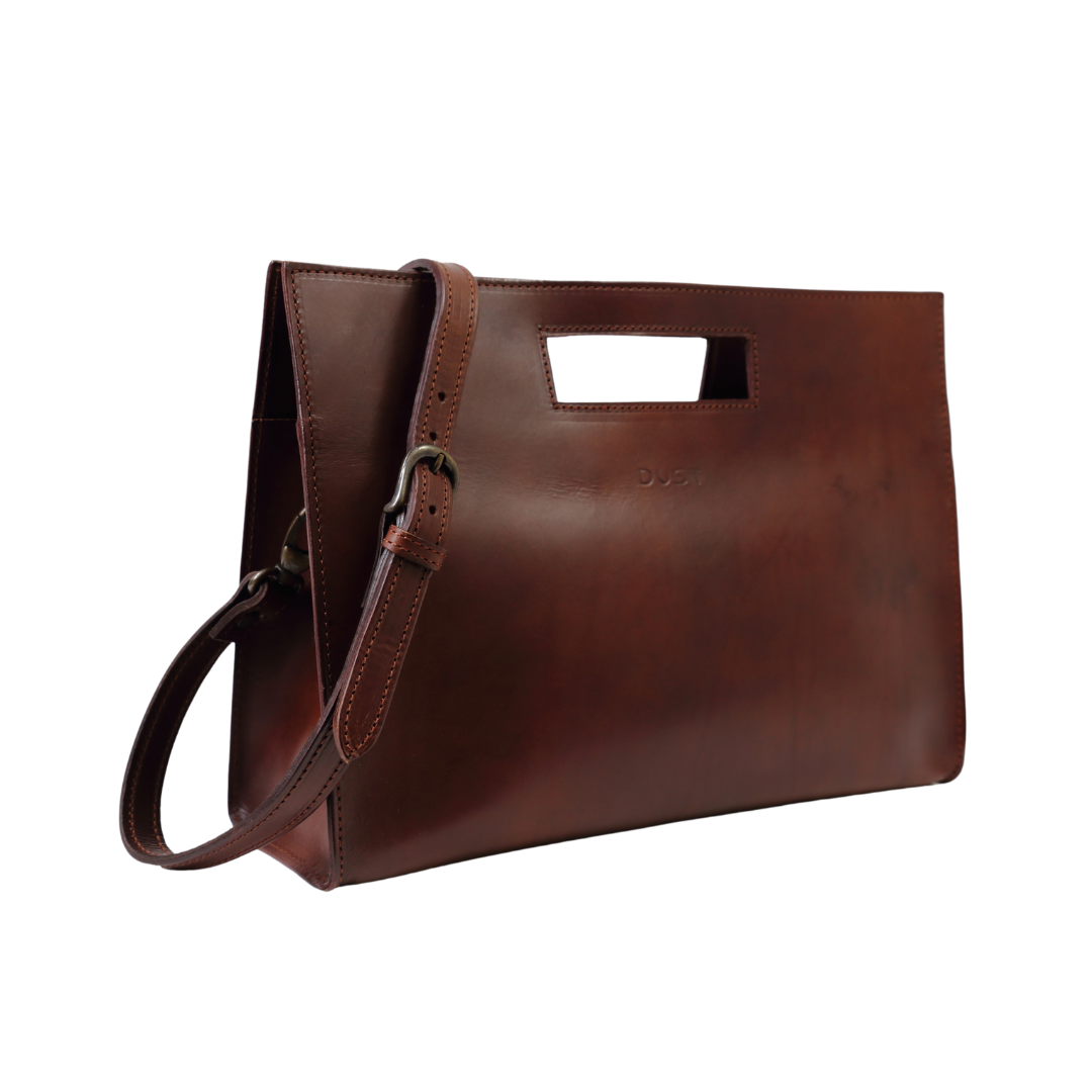 Leather Tote in Cuoio Dark Brown Mod 113