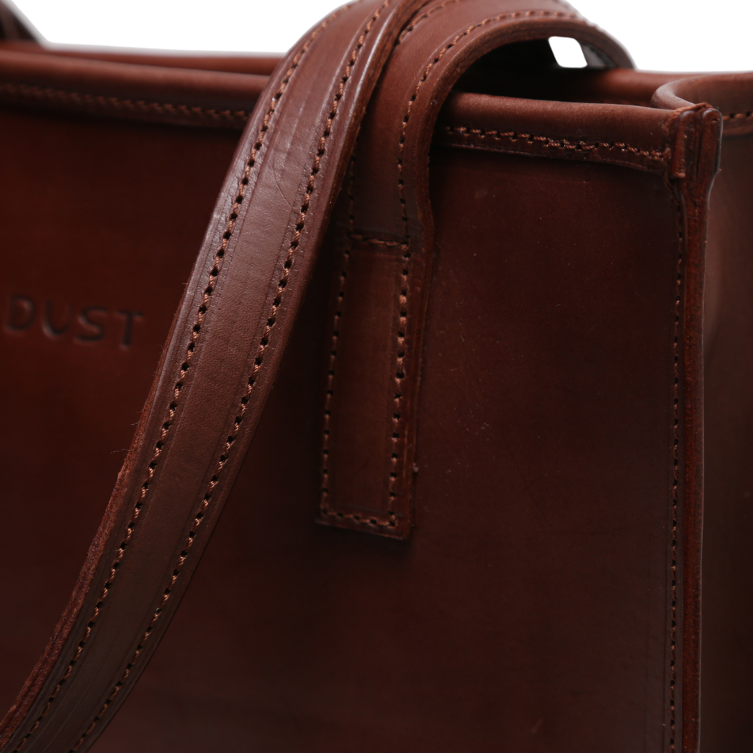 Leather Tote in Cuoio Dark Brown Mod 105