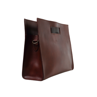 Leather Tote in Cuoio Dark Brown Mod 113